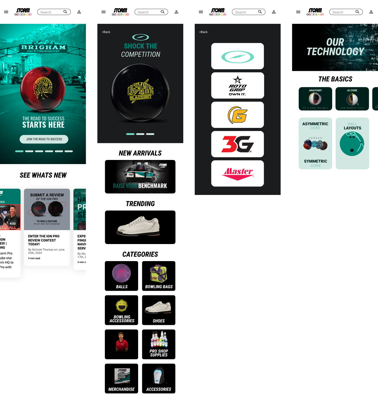 Mobile navigation screens