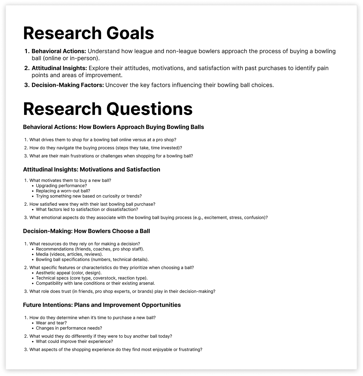 Research framework document